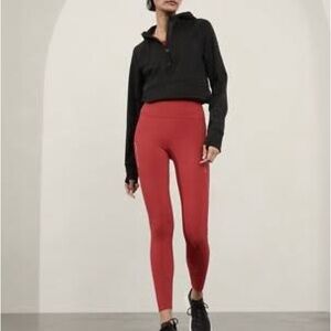 Athleta Rainier High Rise Clover Berry Red Leggings